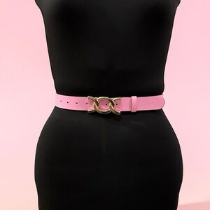Pink Belt with Gold Buckle